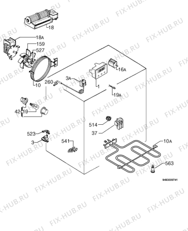 Взрыв-схема плиты (духовки) Zanussi ZBQ365B - Схема узла Electrical equipment 268